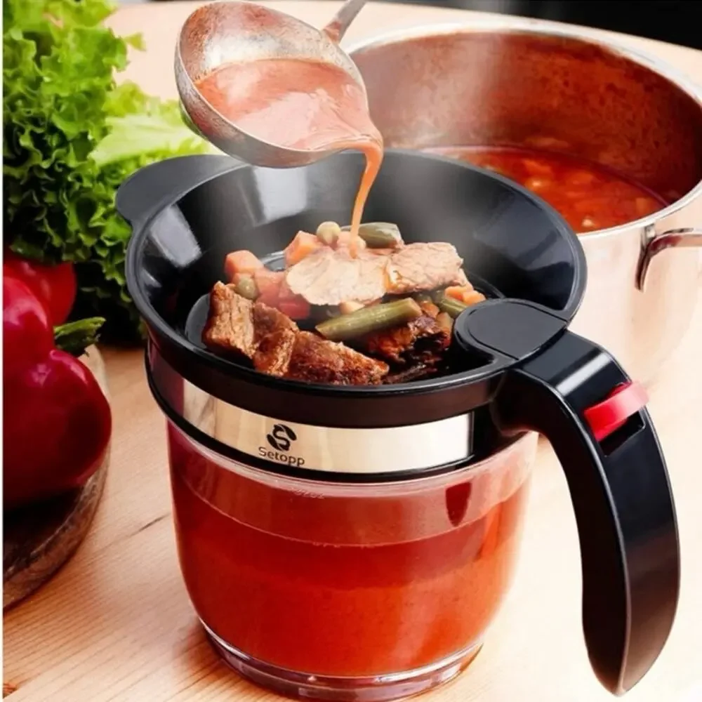 NIB Fat/ Grease Separator With Bottom Release, Kitchen Gadget with 3-in-1 peeler